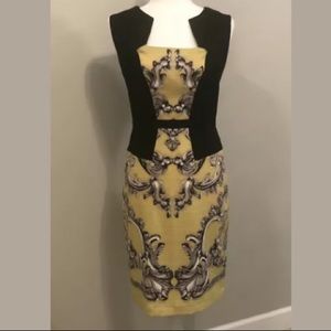 BCBGMaxazria Pailey Dress Size 6 Black and Yellow